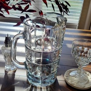 Glass vintage style Anchor Hocking Tartan pitcher